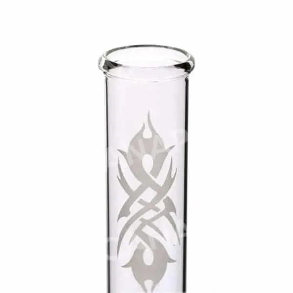 Tribal Tattoo bong in vetro 23 cm trasparente bianco