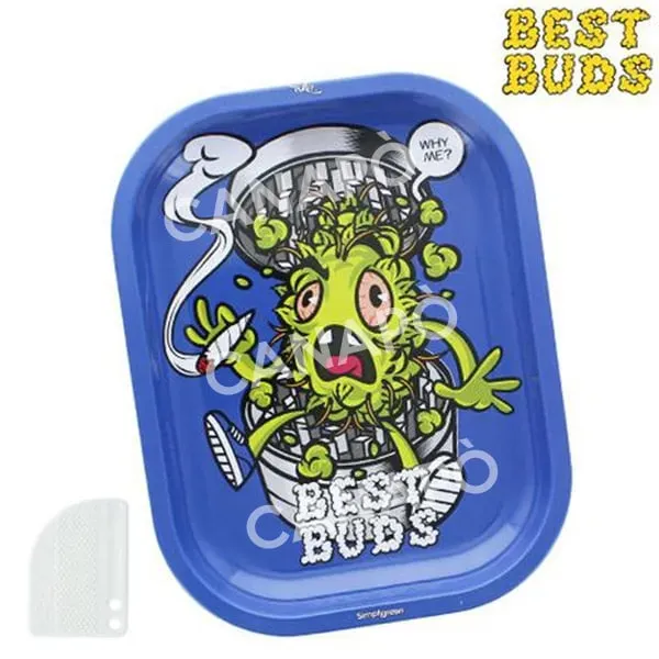 Best Buds Grind Me vassoio metallo Large 27,5x17,5 cm bordi alti