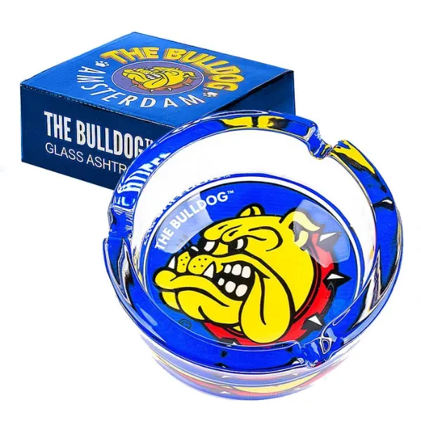 The Bulldog Blue Glass Ashtray posacenere vetro blu