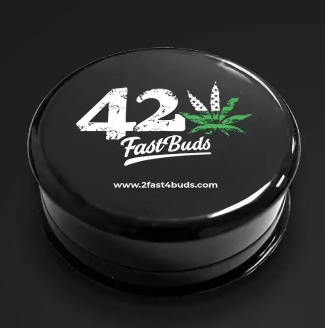 Fast Buds 420 Grinder Plastica Nero 5 cm 2 Parti