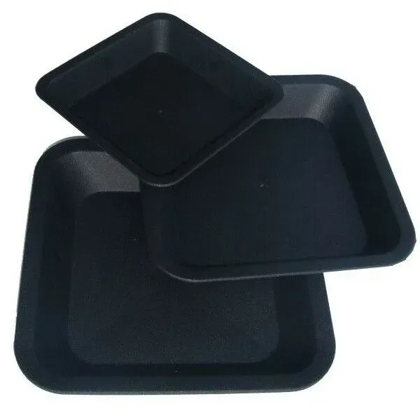 P&B Sottovaso quadrato plastica nero 30,5 cm per vaso 18L