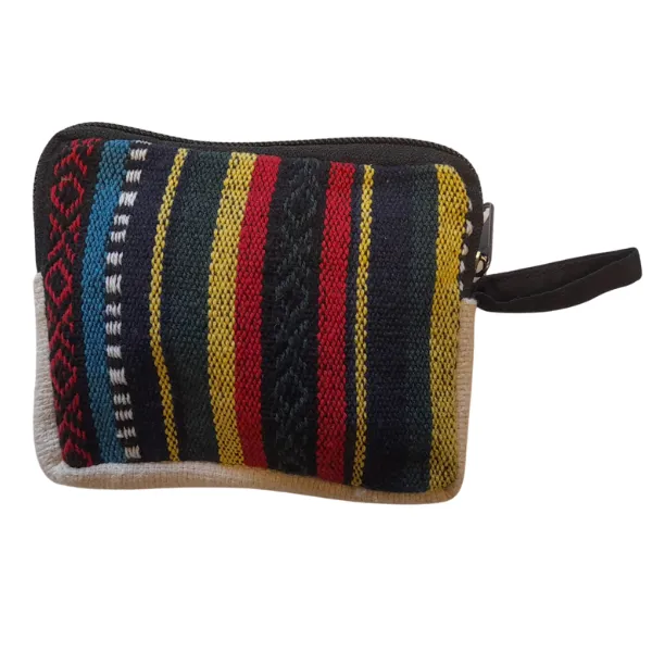 Himalayan portamonete canapa 2 tasche 11x11 cm