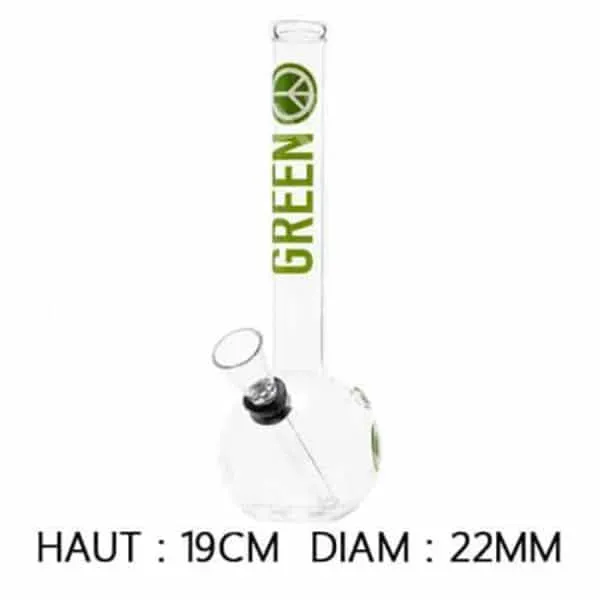 Greenline Green Peace bong vetro 19 cm trasparente pace