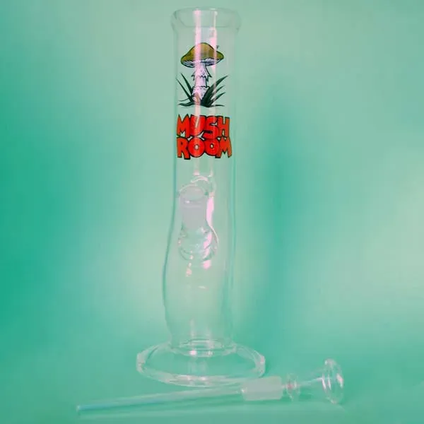Bong Mushroom vetro 26 cm disegno funghi braciere 14,5 mm