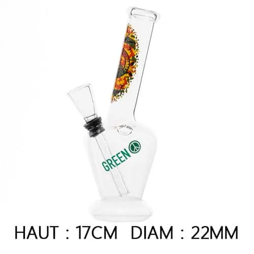 Greenline Camo Peace bong in vetro 17 cm trasparente