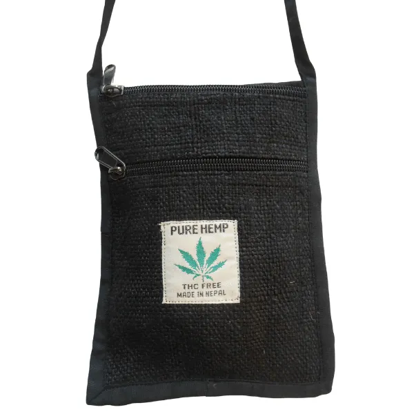 Pure Hemp borsello tracolla canapa 13x18 cm resistente