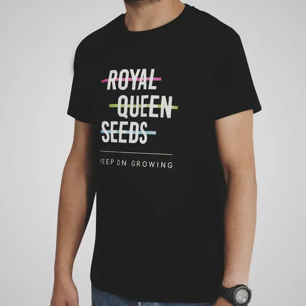 Royal Queen Seeds T-Shirt Nera maglietta cotone bio