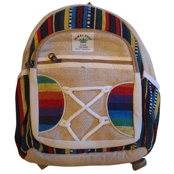 Canapo Himalayan zaino in canapa con cordino etnico