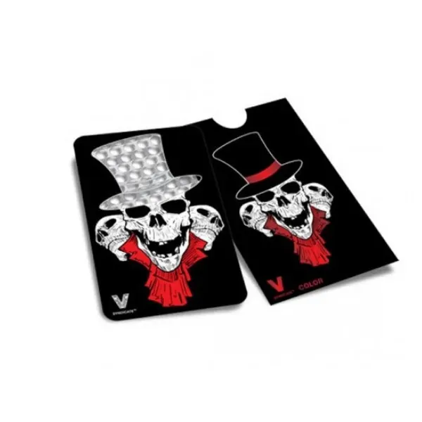 V Syndicate Teschio grinder card metallo con custodia