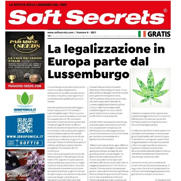 Soft Secrets n.6 2021 rivista canapa numero arretrato