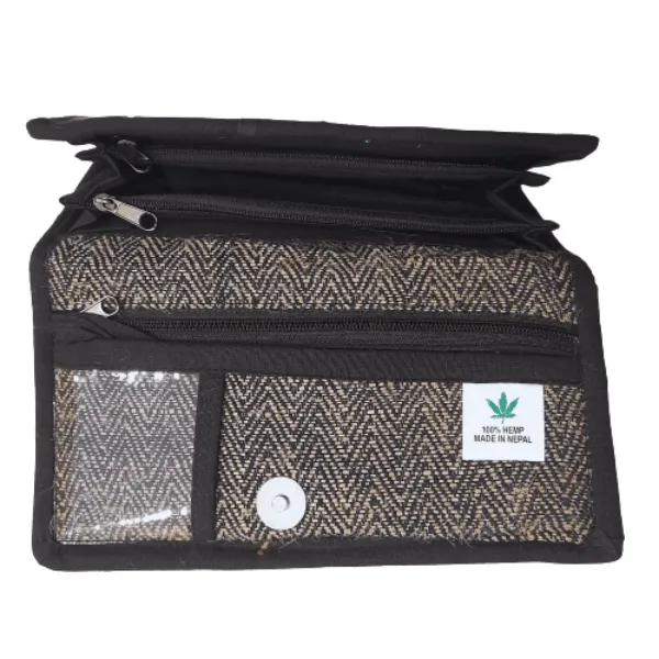 Pure Hemp portafoglio canapa naturale 7 scomparti magnetico