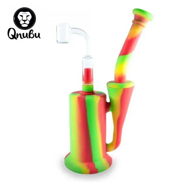Qnubu 2 in 1 bong silicone 20cm erbe ed estratti