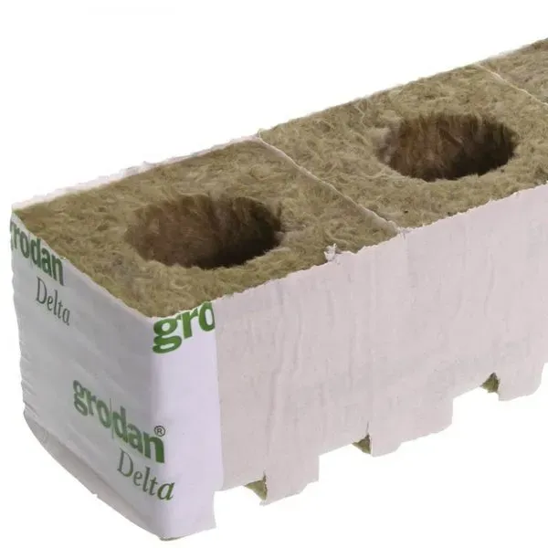 Grodan cubetto lana di roccia 7,5x7,5x6,5cm foro grande singolo