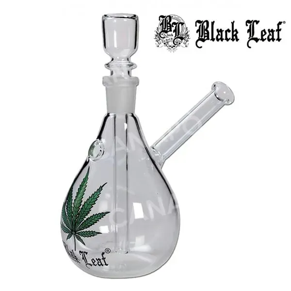 Black Leaf bong vetro 15 cm trasparente