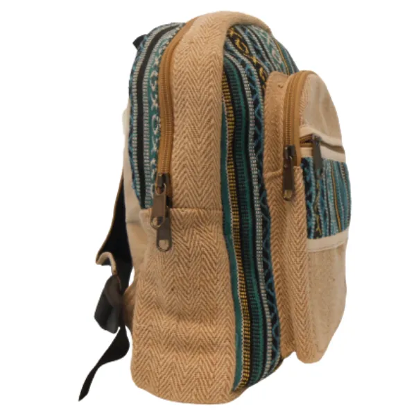 Pure Hemp HB83-A zaino in canapa beige etnico piccolo