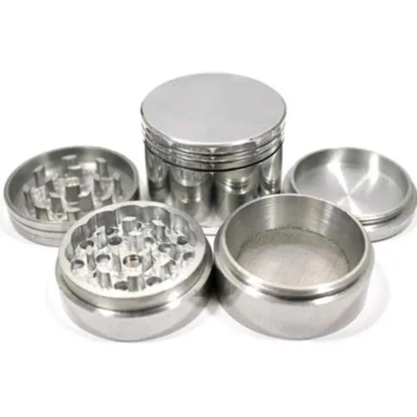 Grinder metallo 4 parti 40mm argento pollinator