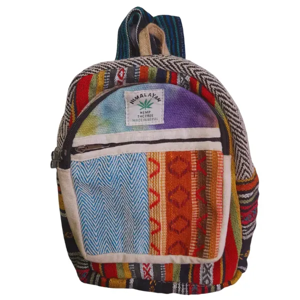 Himalayan Tye Dye zaino piccolo in canapa tie dye