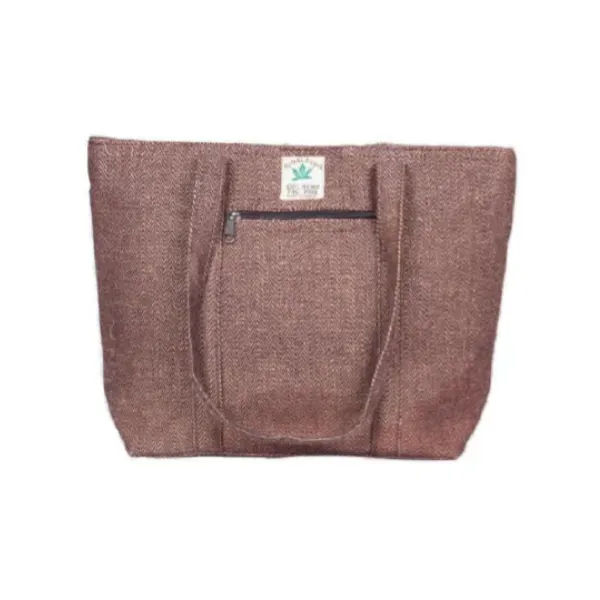 Himalayan HB68 borsa donna in canapa marrone geometrica
