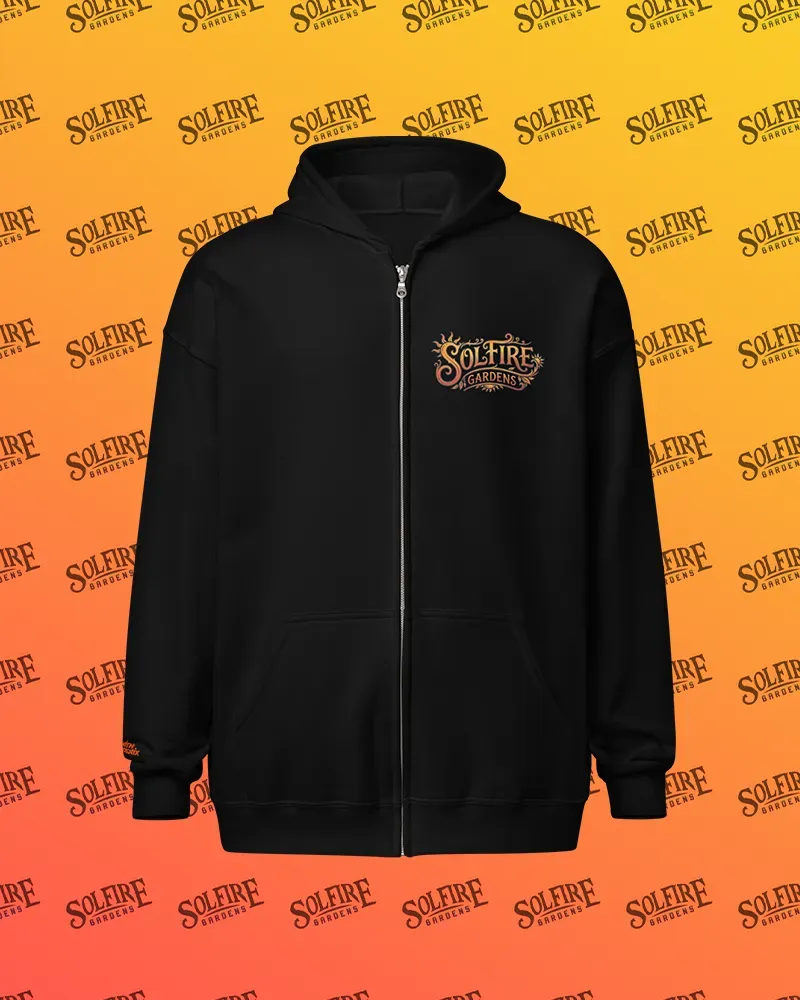 Solfire Gardens Sun Fire felpa con cappuccio zip cotone