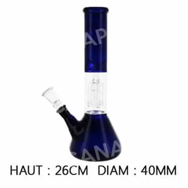 Canapo Bong percolatore in vetro blu 26 cm con ghiaccio