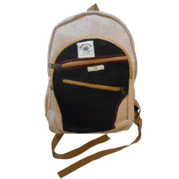 Himalayan zaino in canapa grande beige 43x31cm