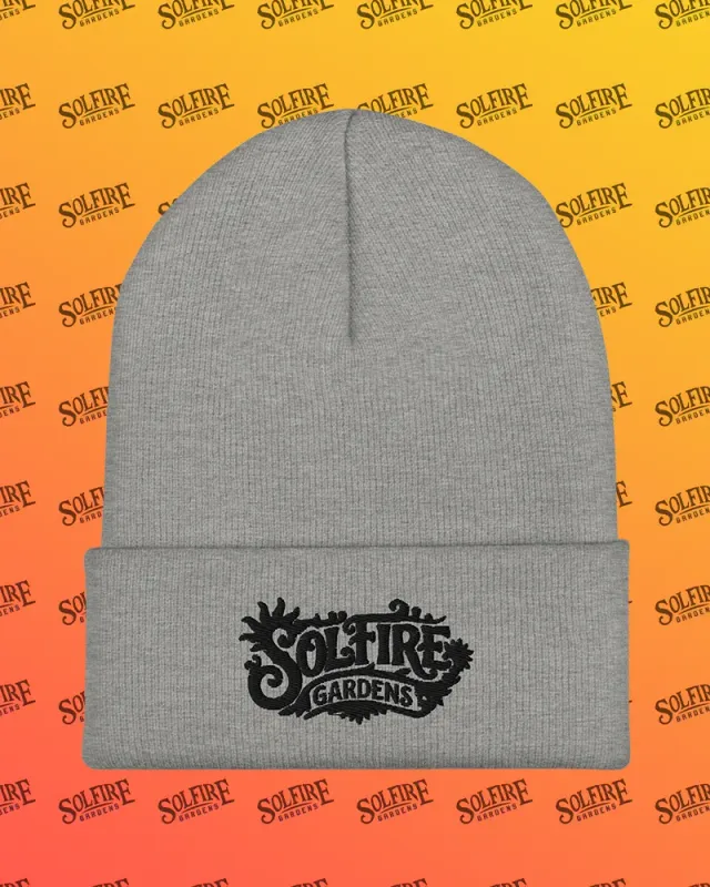 Solfire Gardens Cuffed Beanie berretto grigio logo nero