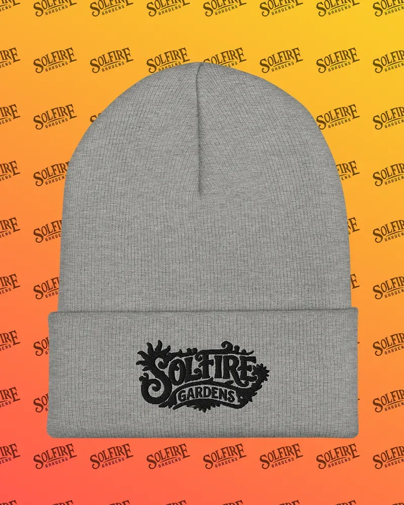Solfire Gardens Cuffed Beanie berretto grigio logo nero