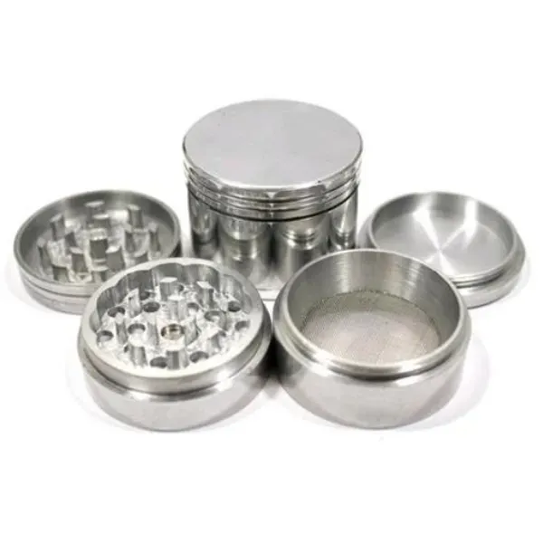 Canapo Grinder in Metallo 4 Parti 50 mm Argento