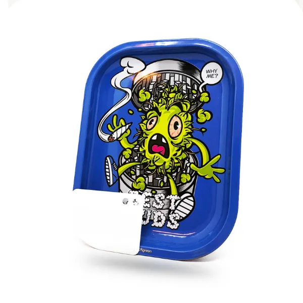 Best Buds Grind Me Vassoio Metallo Small con Spatola