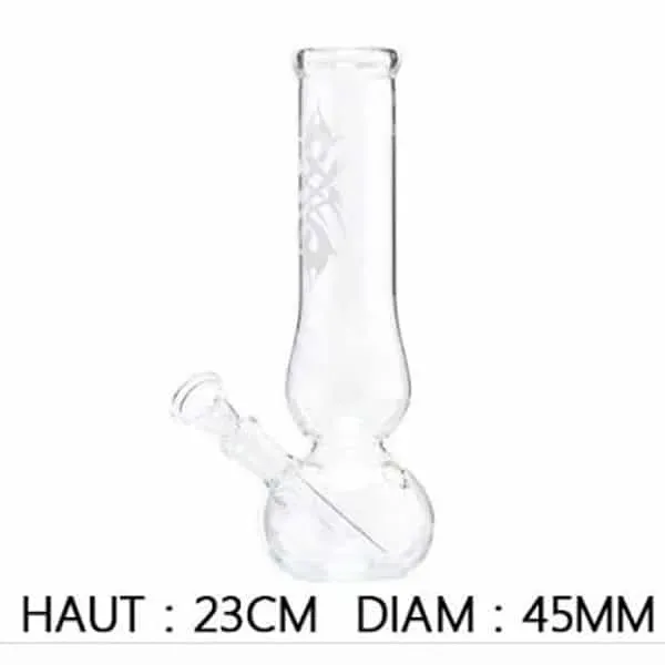 Tribal Tattoo bong in vetro 23 cm trasparente bianco