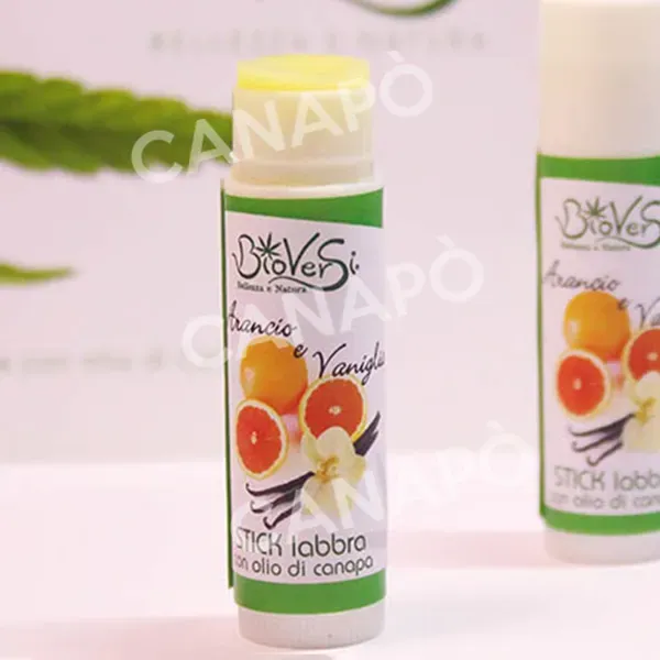 Bioversi Burrocacao Arancio Vaniglia stick labbra 5 ml canapa