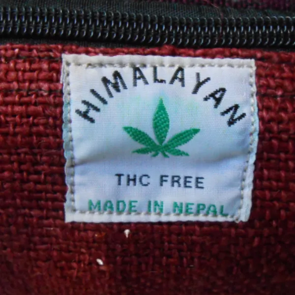 Himalayan marsupio in canapa rosso 3 tasche