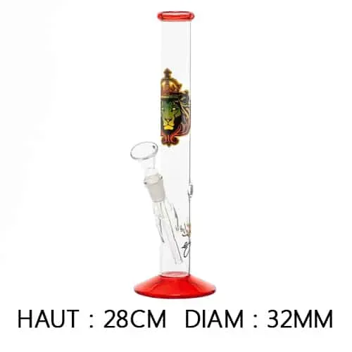 Smo King 28cm bong vetro rosso kick hole