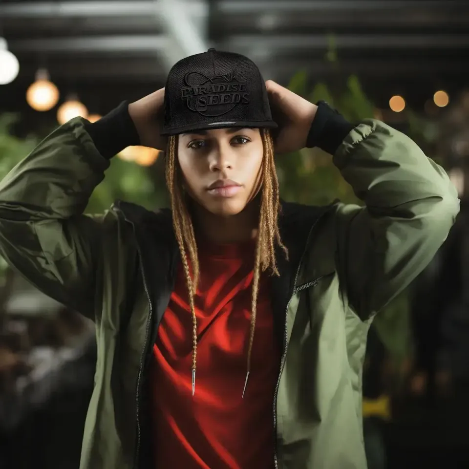Paradise Seeds Blackout Snapback Cappello in Canapa