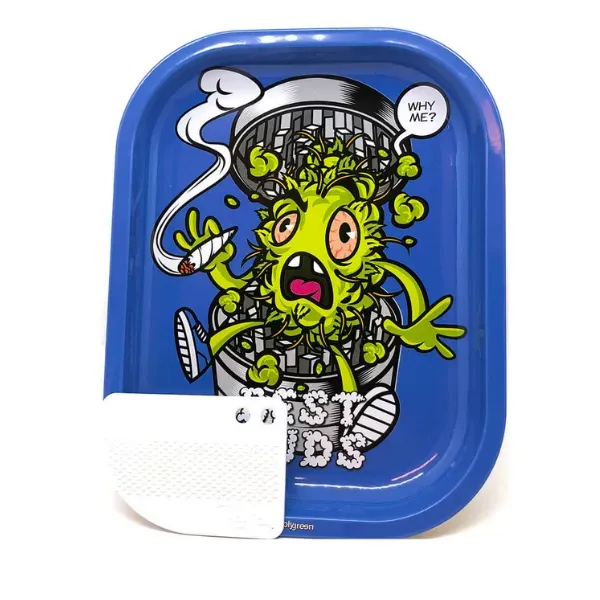 Best Buds Grind Me Vassoio Metallo Small con Spatola