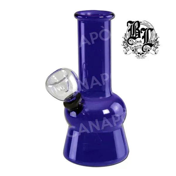 Black Leaf Mini Bong in vetro blu 13 cm