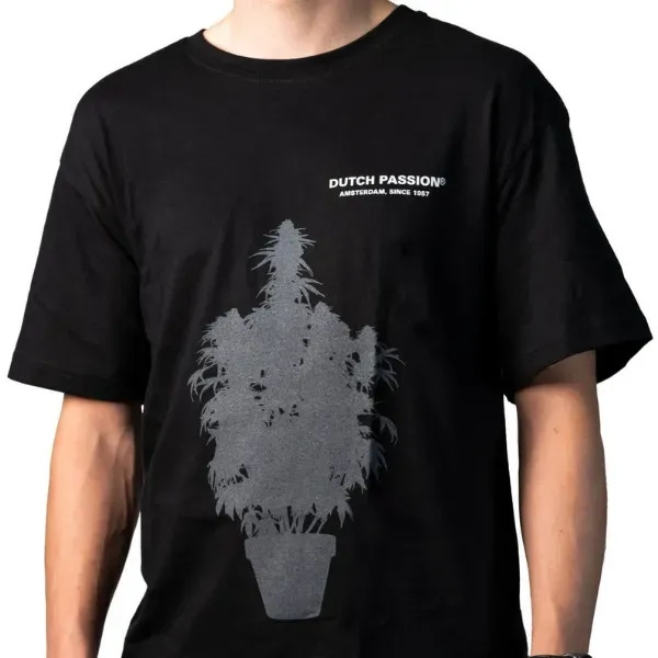 Dutch Passion T-Shirt Maglietta Uomo Nera Logo Cannabis