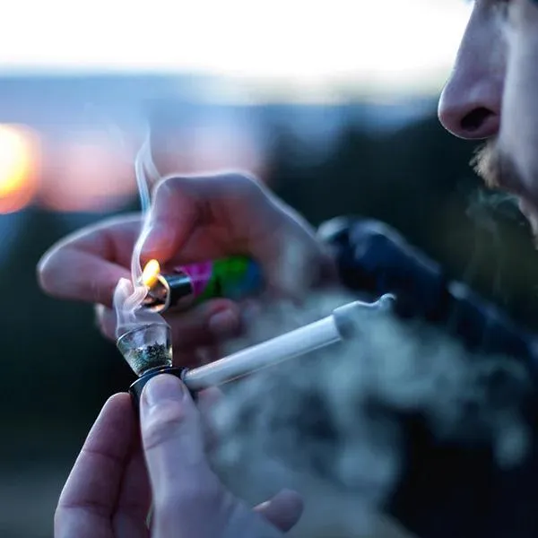 Royal Queen Seeds Steamroller pipa in vetro tiro diretto