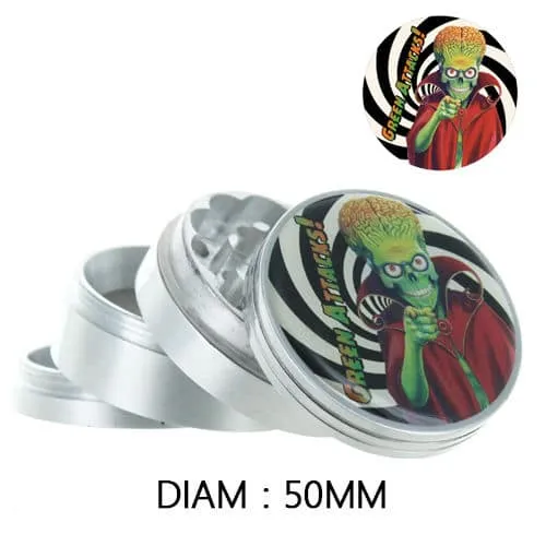 Green Attack Grinder alluminio 4 parti 50mm diamantato