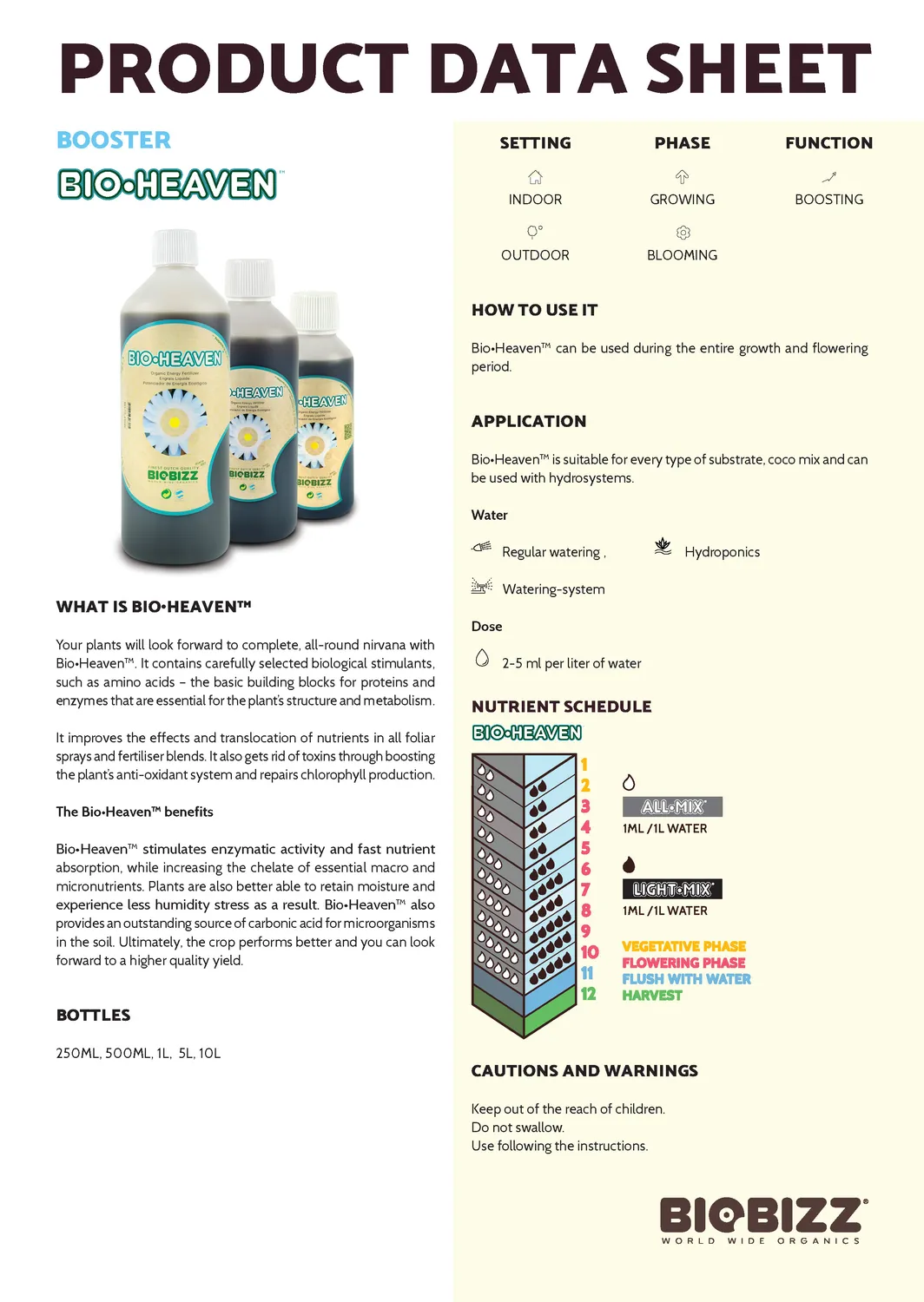 Biobizz Bio Heaven stimolante biologico 250 ml enzimatico