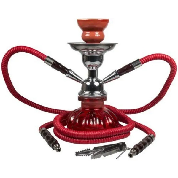 Narghilè vetro 2 tubi TWP-022 24 cm