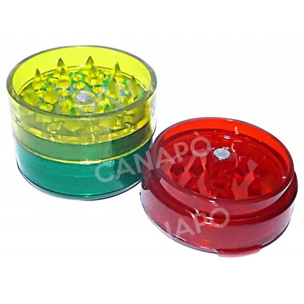 Rasta grinder plastica 4 parti tritatabacco 4,5 cm