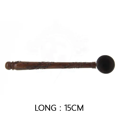 Krishna SP538 pipetta in legno intagliata 15 cm braciere rimovibile