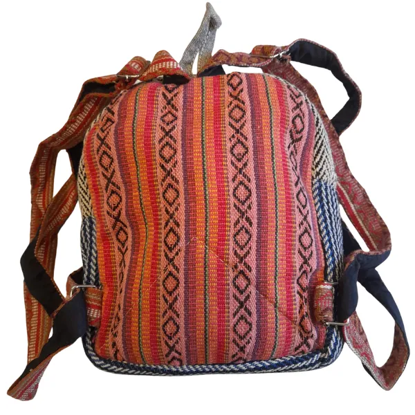 Himalayan Peace zaino canapa piccolo etnico simboli pace