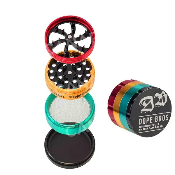 Dope Bros Rasta grinder metallo 4 parti 62 mm
