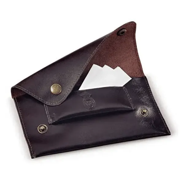 Bravo Rex astuccio portatabacco in pelle marrone