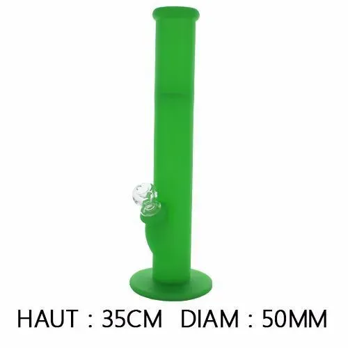 Bong in silicone verde SG0004 35 cm con braciere vetro