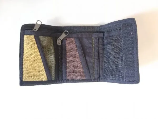 Hemp portafoglio in canapa etnico con strappo scomparti