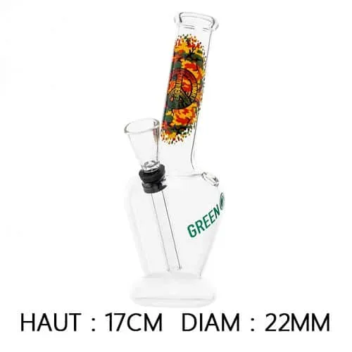 Greenline Camo Peace bong in vetro 17 cm trasparente