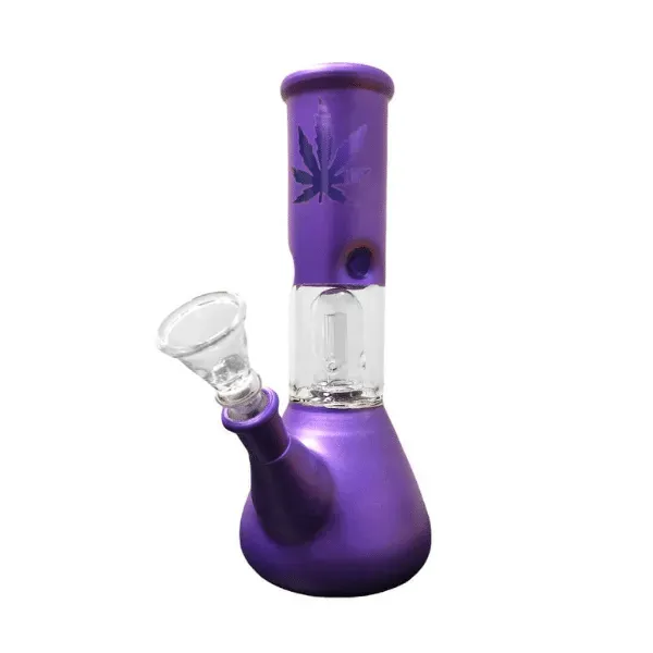 Canapo bong viola in vetro foglia 20 cm classico